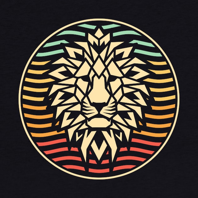 Vintage Lion Polygon Animal by RadStar